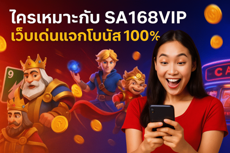 ใครเหมาะกับ SA168VIP เว็บเด่นแจกโบนัส 100%